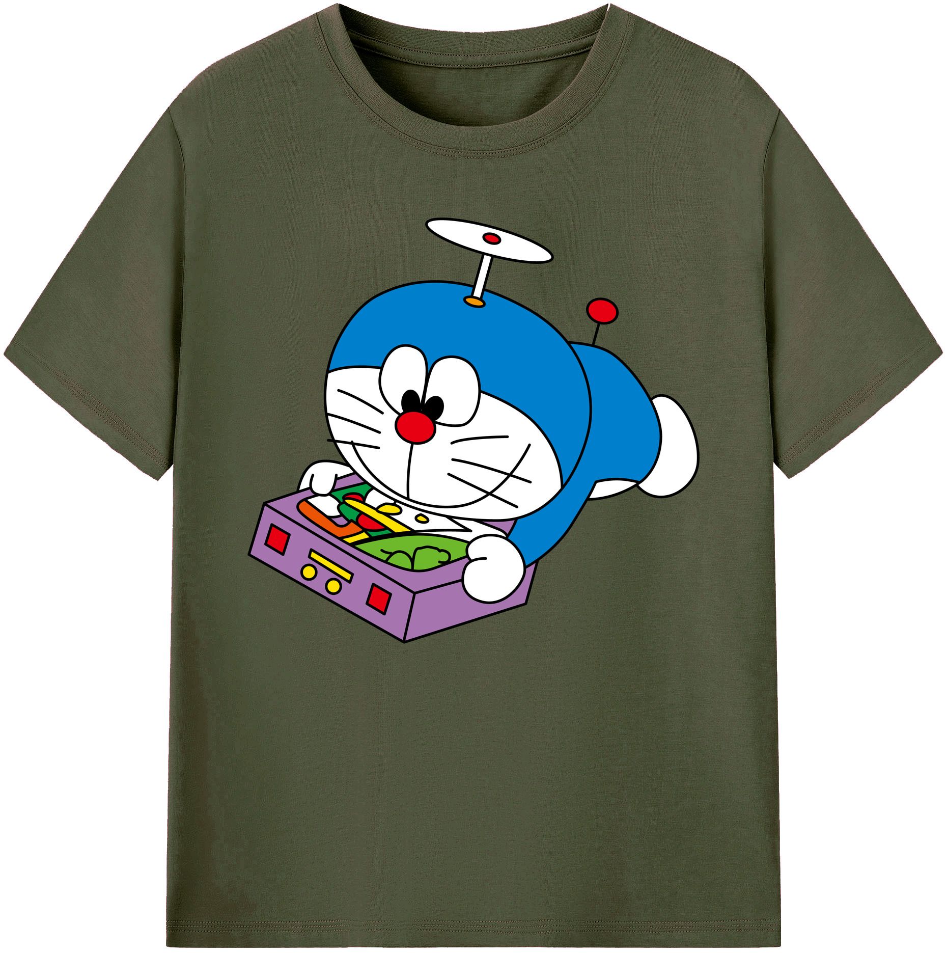 （画像用） ドラえもん Doraemon 綿100％ メンズ半袖Tシャツ｜肌触りやわらか＆通気性